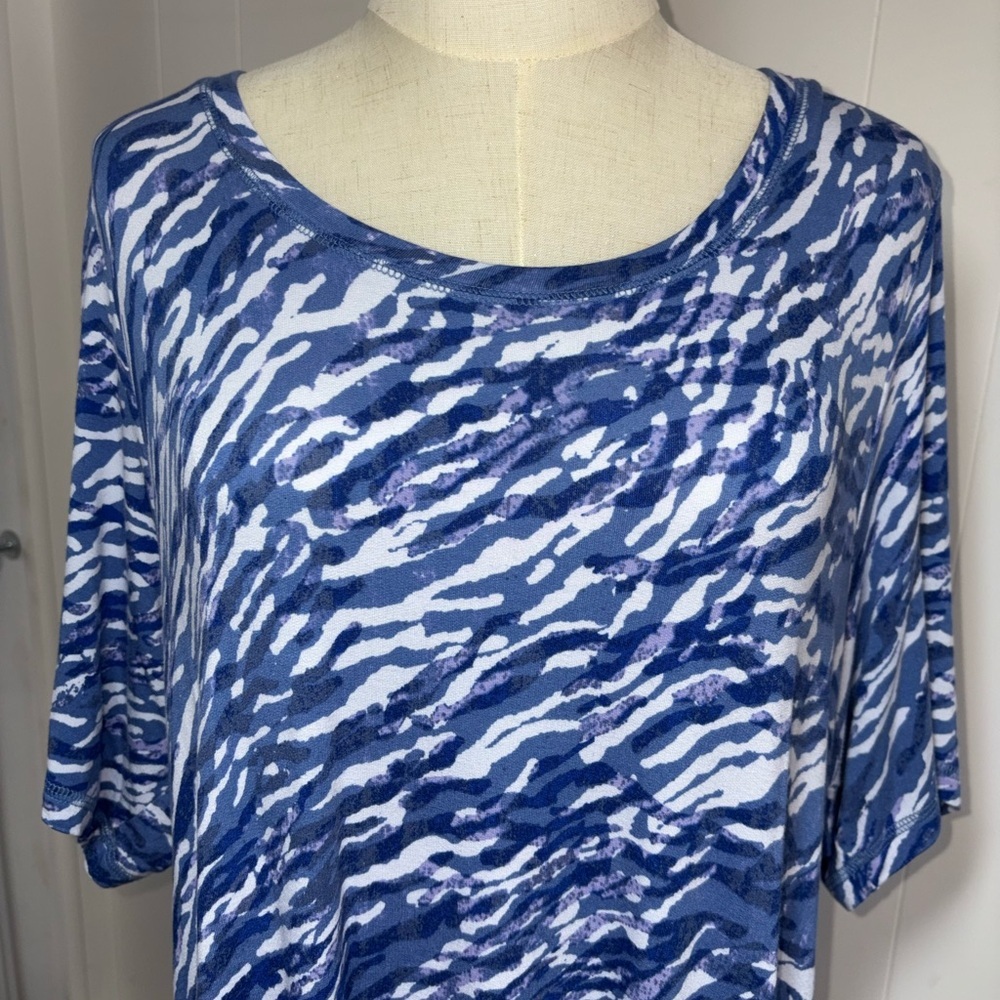 Isaac Mizrahi Live‎ Soho Baby French Terry Zebra Print Swing Dress Women Size XL - Picture 3 of 15